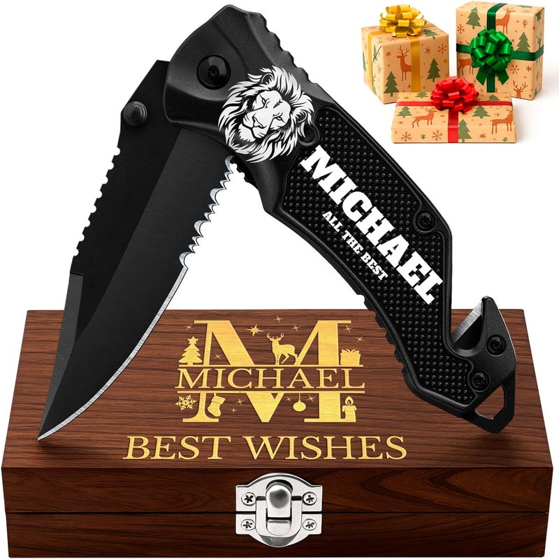 GOOD WORKER Legal Pocket Knife with 2.95” Serrated Blade, Glass Breaker, Seat Belt Cutter - EDC Sharp Folding Knives with Portable Clip - Small Tool for Tactical Camping Survival Hiking - Gifts for Men, Women - Image 1